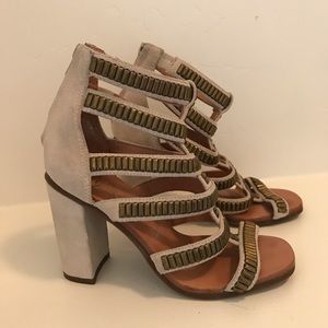Jeffrey Campbell Suede Leather Heel Sandals